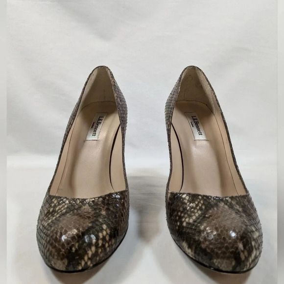 L.K. Bennett women's leather snake print heels , size 38-1/2 - Picture 2 of 9